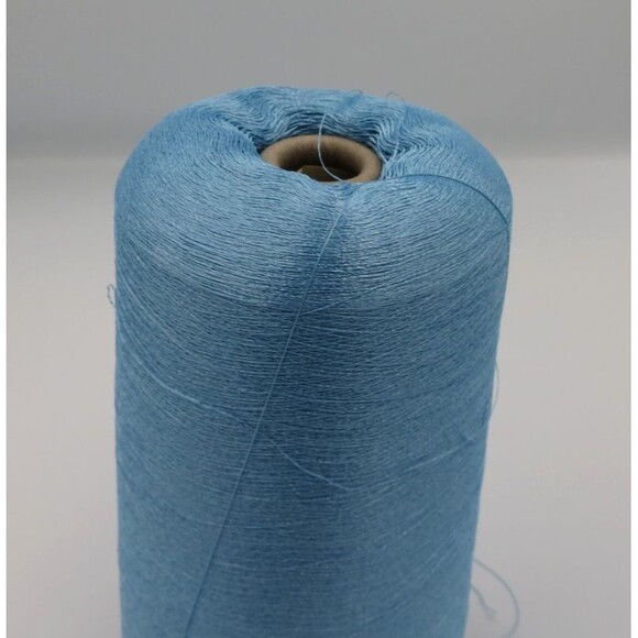 Burke Mills VTG 80s Brt Poly "Powder Blue" Embroidery Thread Cone  135/2 574Grs - Picture 2 of 5